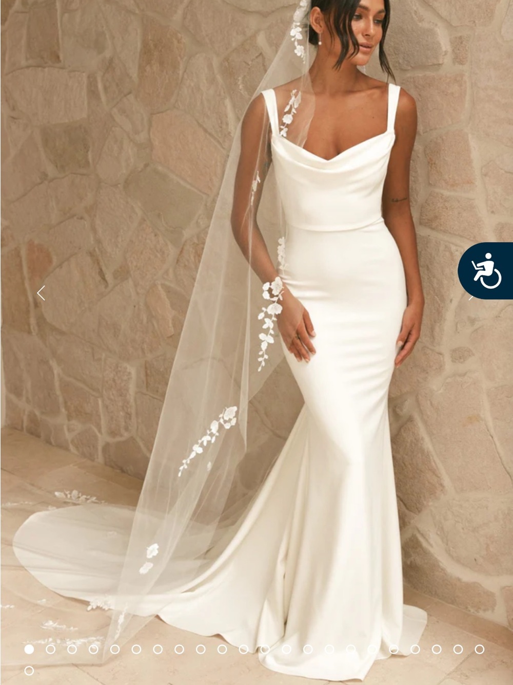 Grace Loves Lace Ivory  Crepe Cowl-Neck Wedding Dress